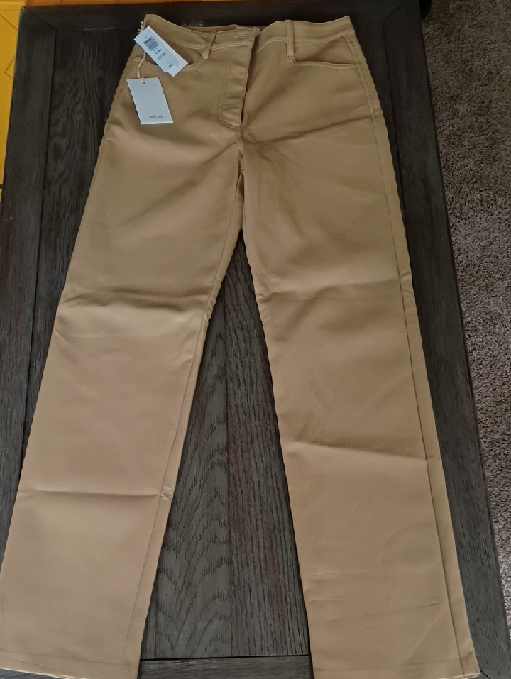 Wilfred Tan Straight Crop Wide-Leg Pants